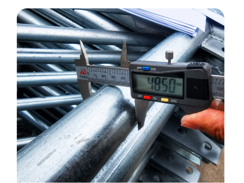 scaffolding dimensional check quality control