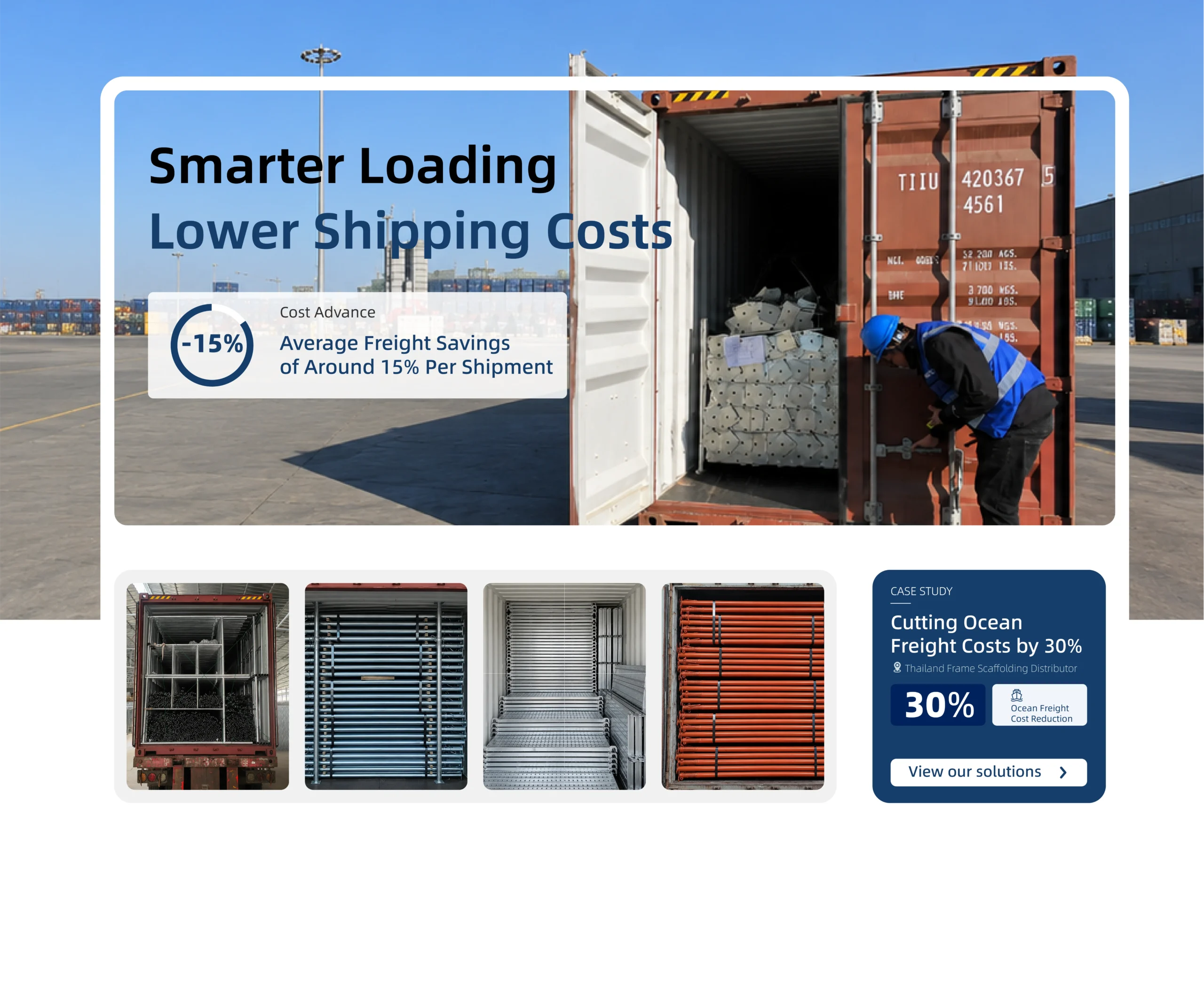 scaffolding container loading cost optimization